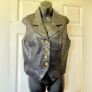 Vintage 80s leather vest US SZ LARGE